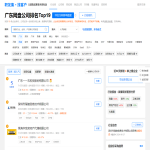 广东网盘公司排名（排行榜） - 职友集